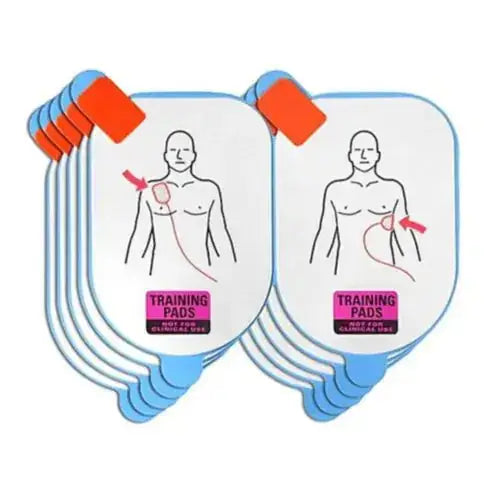 5 Paar Ersatz-Klebepads für Defibtech Trainingselektroden. Einfacher Austausch per Klettverschluss. Ideal für realistische AED-Schulungen. Jetzt bei Medasi.shop!