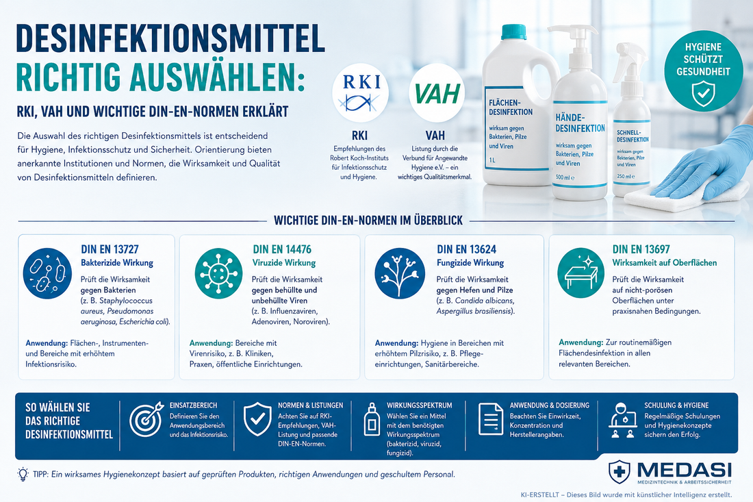 Desinfektionsmittel richtig auswählen: RKI, VAH und wichtige DIN-EN-Normen erklärt