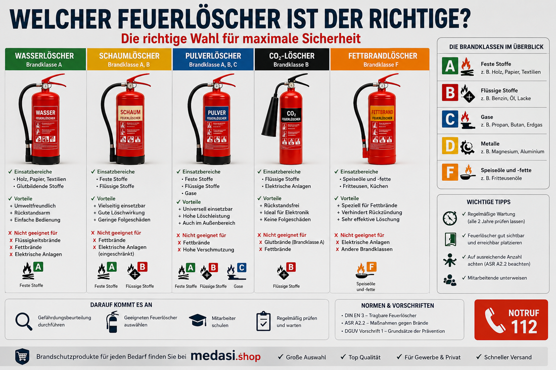 Welcher Feuerlöscher ist der richtige?
