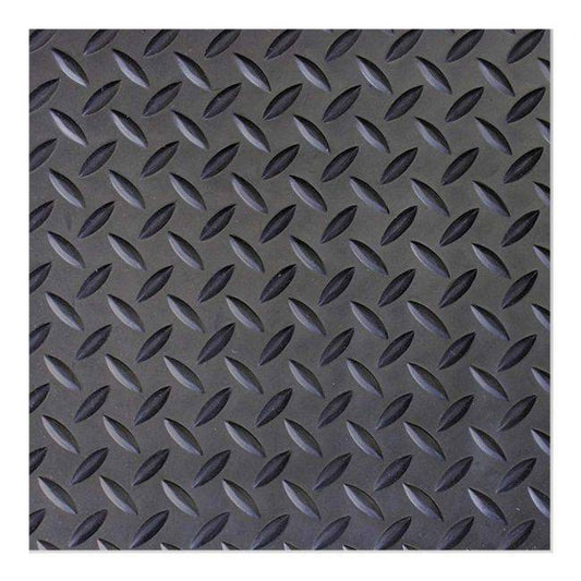 Arbeitsplatzmatte DIAMANT mit rutschhemmendem Diamant-Profil aus Naturgummi, ideal für ergonomische Steharbeitsplätze im Büro oder Industrie.