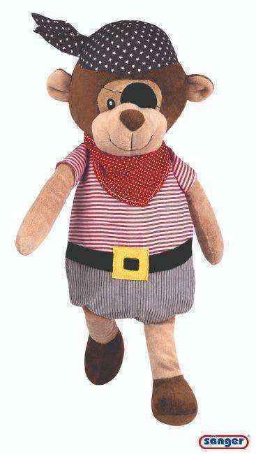 Wärmflasche Plüschtier Affe Captain Jack mit Augenklappe und Piraten-Outfit, 0,8L, handwaschbar – ideal für Kinder bei Kälte und Bauchweh.