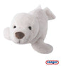 Weiße Plüschrobbe mit Kirschkernfüllung von medasi.shop – flauschiges Wärmekissen für Kinder und Erwachsene.