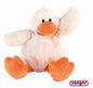 Weiße Plüschente mit orangefarbenem Schnabel und Kirschkernfüllung by medasi.shop – flauschiges Wärmekissen für Kinder.