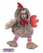 Graues Plüschhuhn mit bunten Akzenten und Kirschkernfüllung by medasi.shop – wärmendes Kuscheltier für Kinder.