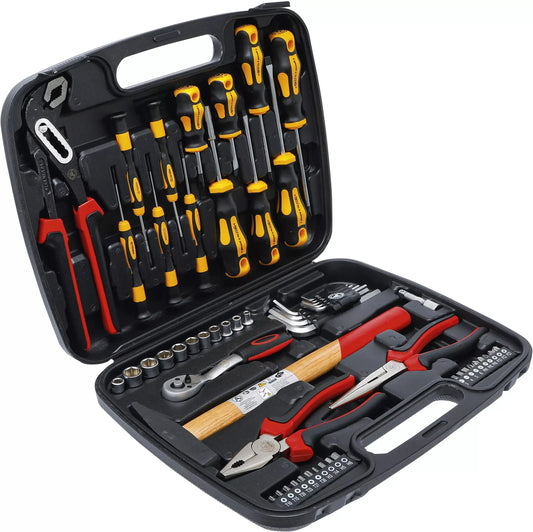 Werkzeugkoffer BGS 58-tlg. mit Schraubendrehern, Zangen, Steckschlüsseln und Bits, ideal für Heimwerker und Profis im Werkzeugbereich.