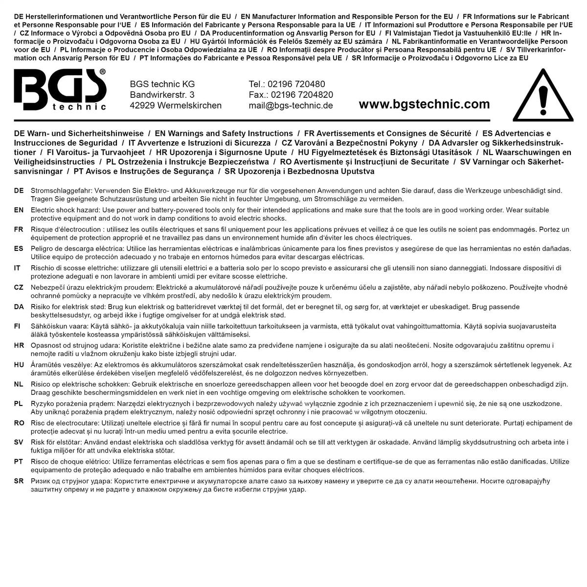 Akku-Druckluftkompressor BGS für Werkstatt