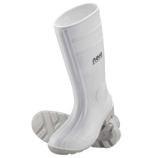 Sicherheitsstiefel - Gummistiefel NORA Weiss S5 mit rutschfester Sohle und robustem Design für den Einsatz in Industrie und Lebensmittelbereich.