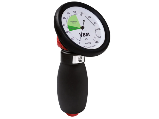 Universal Cuffdruckmessgerät VBM für Trachealtuben und Larynx-Tuben mit analoger Druckanzeige in cmH₂O, ideal für präzise Intubation.