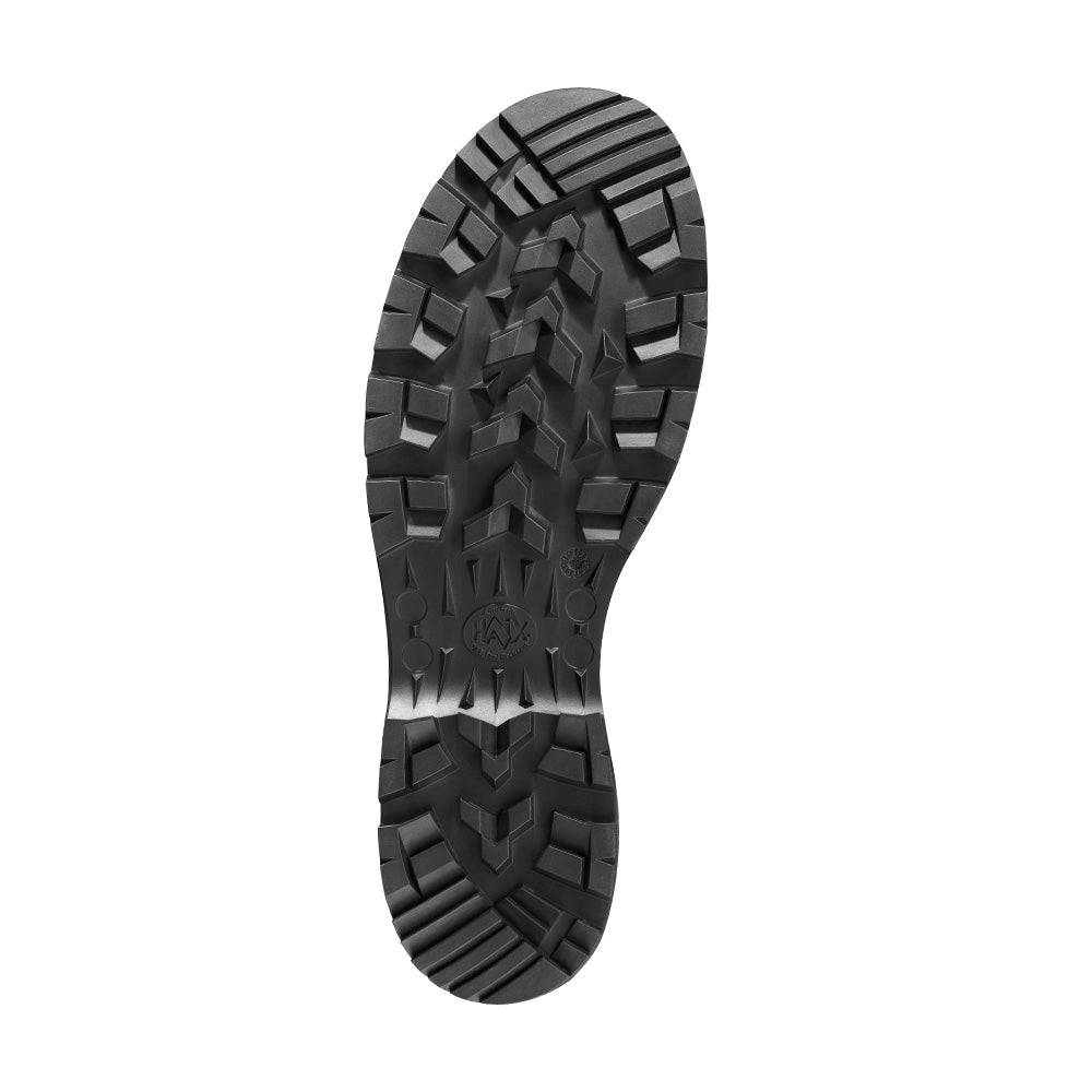 Profilsohle der Protector Pro 2.0 – Hochwertige Sicherheitsschuhe von HAIX mit tiefem Profil für optimalen Halt auf unebenem Gelände.