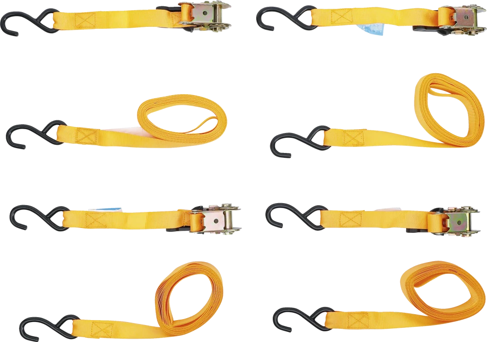 Knarren-Spannband-Satz mit schweren Haken 5 m x 25 mm  4-tlg.