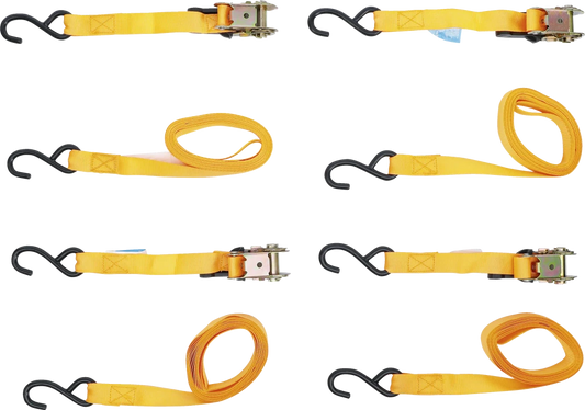 Knarren-Spannband-Satz mit schweren Haken 5 m x 25 mm  4-tlg.