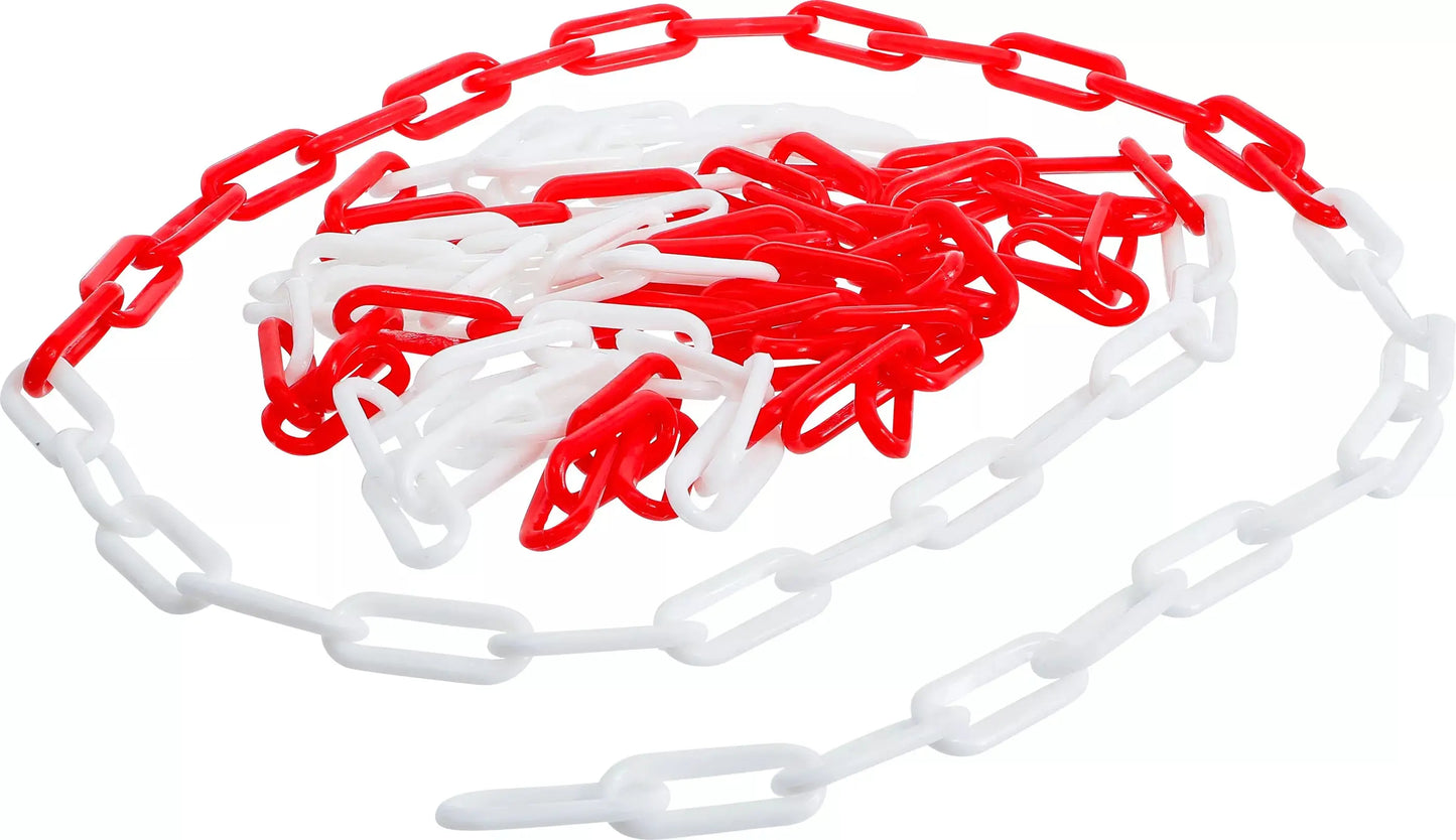 Absperrkette Rot-Weiß Kunststoff 5 m aus robustem PE-Material, ideal zur Absicherung von Gefahrenbereichen im Innen- und Außenbereich.