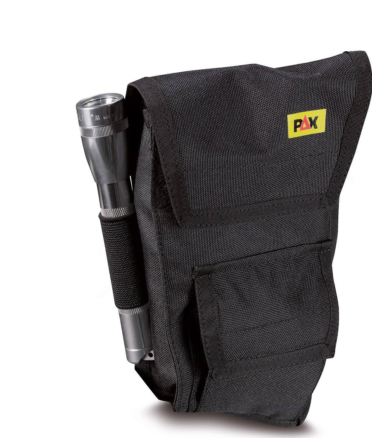 Stethoskopholster PAX Altes Modell in Schwarz mit seitlich befestigter Taschenlampe – ideale Lösung zur Aufbewahrung Ihres Stethoskops.