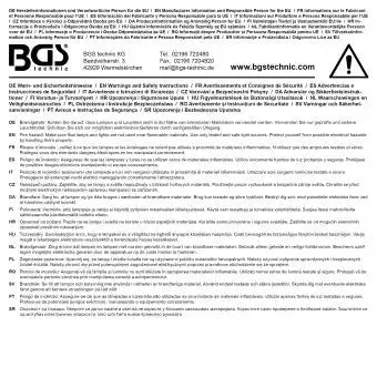 Rückseite der Verpackung der COB-LED / UV-Aluminium-Handleuchte 1 W mit Herstellerinformationen und Sicherheitshinweisen in mehreren Sprachen.