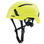 uvex pronamic alpine E Mips® Schutzhelm hi-viz in Gelb mit Gabelkinnriemen und integrierter Belüftung für optimalen Arbeitsschutz im Industriebereich.