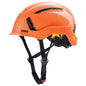 uvex pronamic alpine E Mips® Schutzhelm hi-viz in Orange mit Mips®-System und Gabelkinnriemen für maximale Sicherheit bei industriellen Einsätzen.