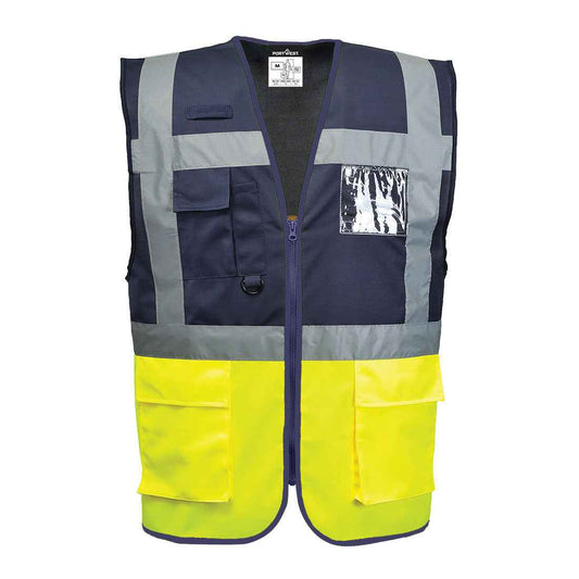 Warnweste mit Reflexstreifen, 7 Taschen, EN ISO 20471, Portwest
