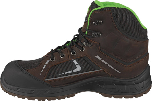 Sicherheitsschuh Leibwächter L6315 Bremen, Stiefel niedrig mit Fiberglas-Zehenschutzkappe und durchtrittshemmender Zwischensohle, Seitenansicht.