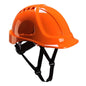 Oranger Portwest PS54 Endurance Schutzhelm mit ABS-Schale und Kinnriemen, ideal für elektrische Anwendungen im Arbeitsschutz.