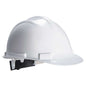 Weißer Schutzhelm Expertbase - PW50 - Portwest mit verstellbarem Innenband für individuelle Passform und Sicherheit.