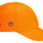 Leuchtend orange Anstoßkappe PW59 - Portwest mit Metallösen zur Belüftung, ideal für hohe Sichtbarkeit im Arbeitsumfeld.
