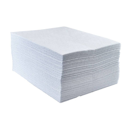 Aufnahmetuch SM50 - nur für Öl Weiss in rechteckiger Form, ideal zur Ölaufnahme in Werkstätten und Fahrzeugpflege, stapelweise verpackt