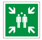 Rettungsschild Sammelstelle E 007 aus Aluverbund, witterungsbeständig, für Notfallmarkierung