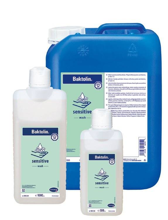 Baktolin® sensitive Körperwaschmittel - pH 5,5 in 500 ml, 1000 ml und 5 Liter Gebinden. Sanfte Reinigung für empfindliche Haut im Set.