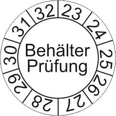 Prüfplaketten Behälter-Innenprüfung auf Rolle 1000 Stück