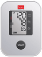 Digitales Blutdruckmessgerät Boso Medicus X mit Anzeige von 120 mmHg systolisch, 78 mmHg diastolisch und 65 Puls; großer START-Knopf unten, Batteriestand links sichtbar.