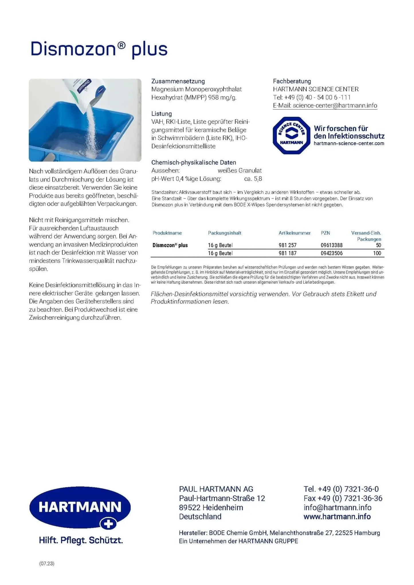 Dismozon® plus Flächendesinfektion - Medasi.shop - PZN - 09613388