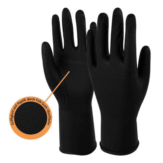 Einmalhandschuhe Mega Grip schwarz - Medasi.shop - 01191