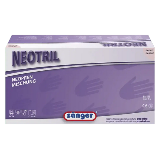 alt="Sänger PRIMA Neotril Neopren Einmalhandschuhe 100 Stück Dispenser"
alt="Neopren Einmalhandschuhe Chemikalienschutzhandschuhe EN374 latexfrei puderfrei"