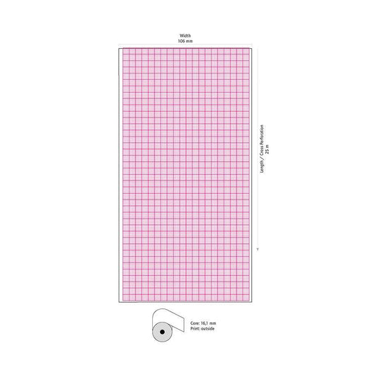 EKG Papier Original für Corpuls C3 kaufen – 106 mm breit, 22 m lang, mit feinem Rasterdruck auf Thermopapier für präzise EKG-Ausdrucke im Klinikalltag.