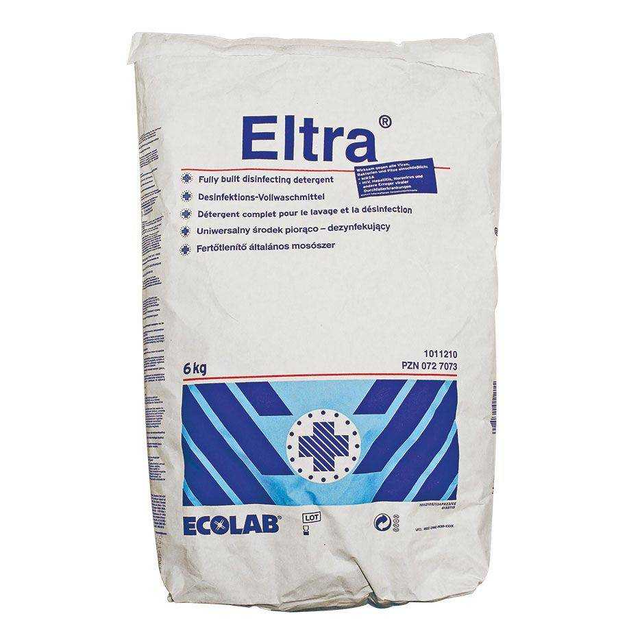 ECOLAB Eltra® 60°C Desinfektions-Vollwaschmittel 6 kg für hygienische Reinigung in medizinischen Einrichtungen. Effektiv gegen Bakterien und Viren.