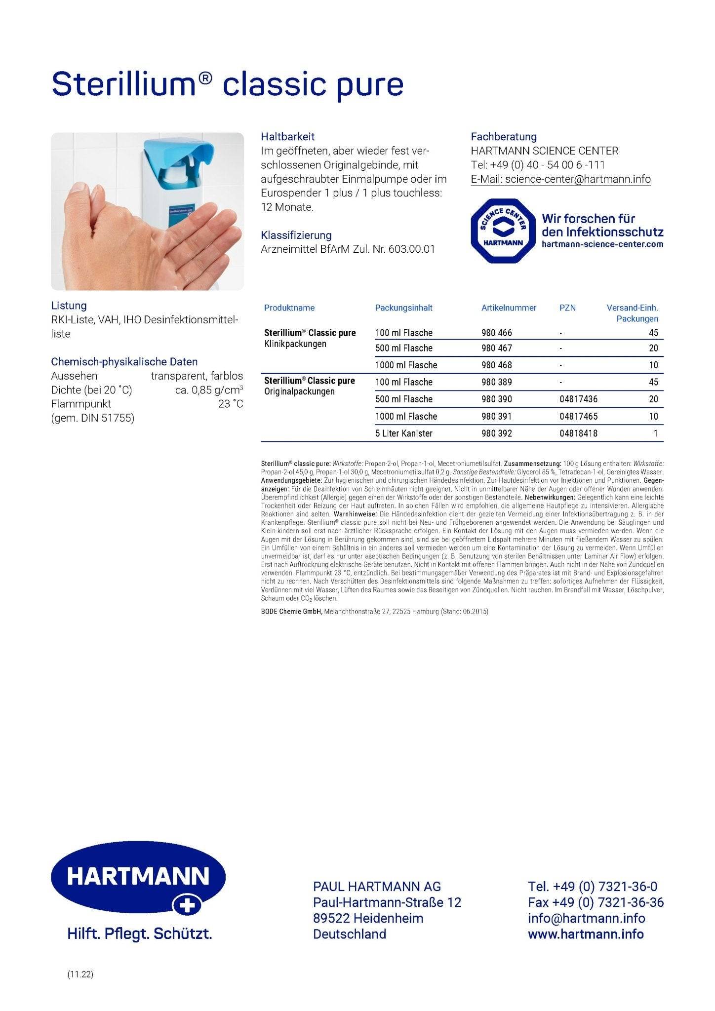 Händedesinfektion Sterillium® classic pure - Medasi.shop - PZN - 04818418