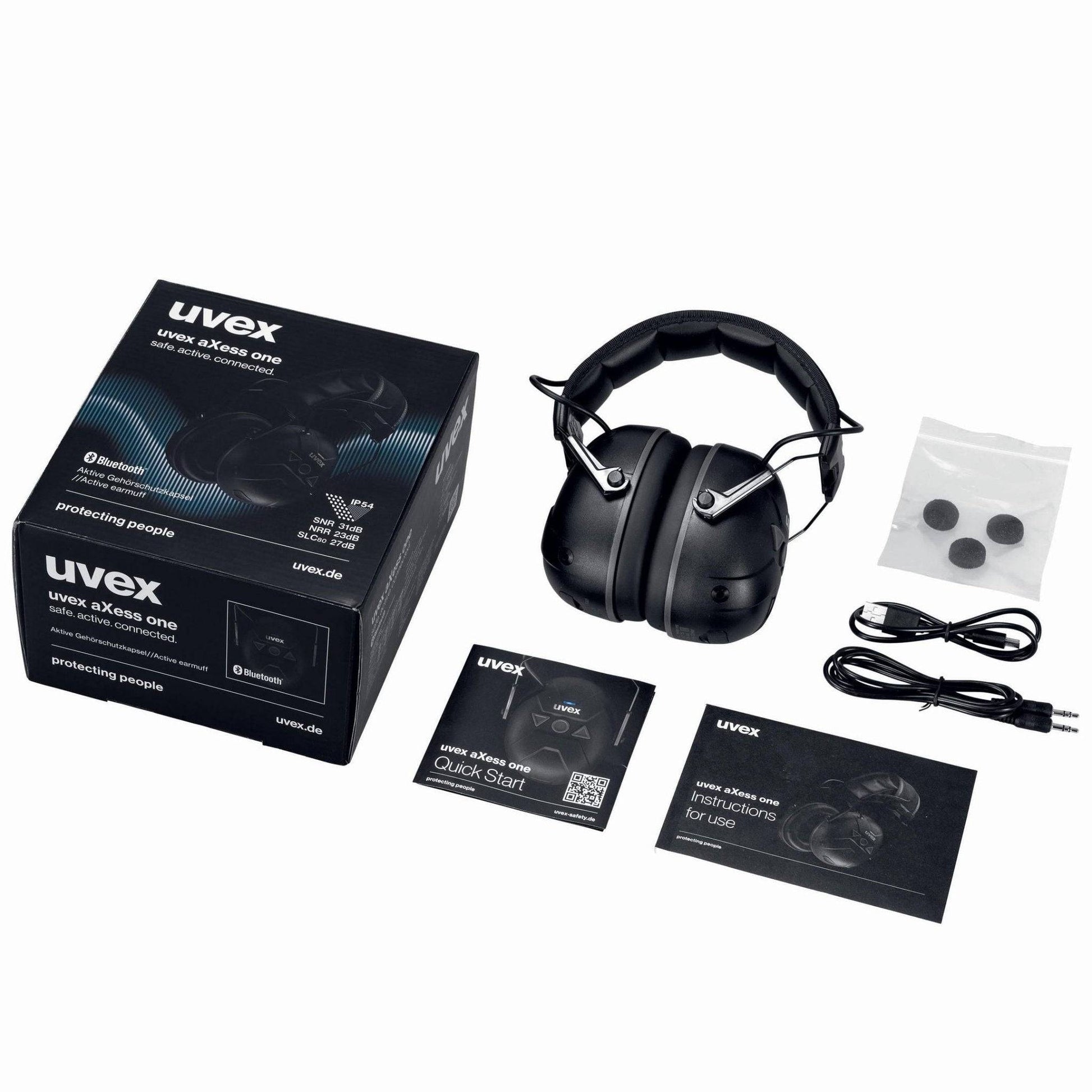 Kapselgehörschutz uvex aXess one aktiver Bluetooth SNR 31 dB - Medasi.shop - 2640001
