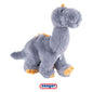 Blaues Kirschkernkissen Dino Jurassic Heat Plüschtierbezüge mit orangefarbenen Akzenten, kombiniert Wärmefunktion mit Spielspaß.