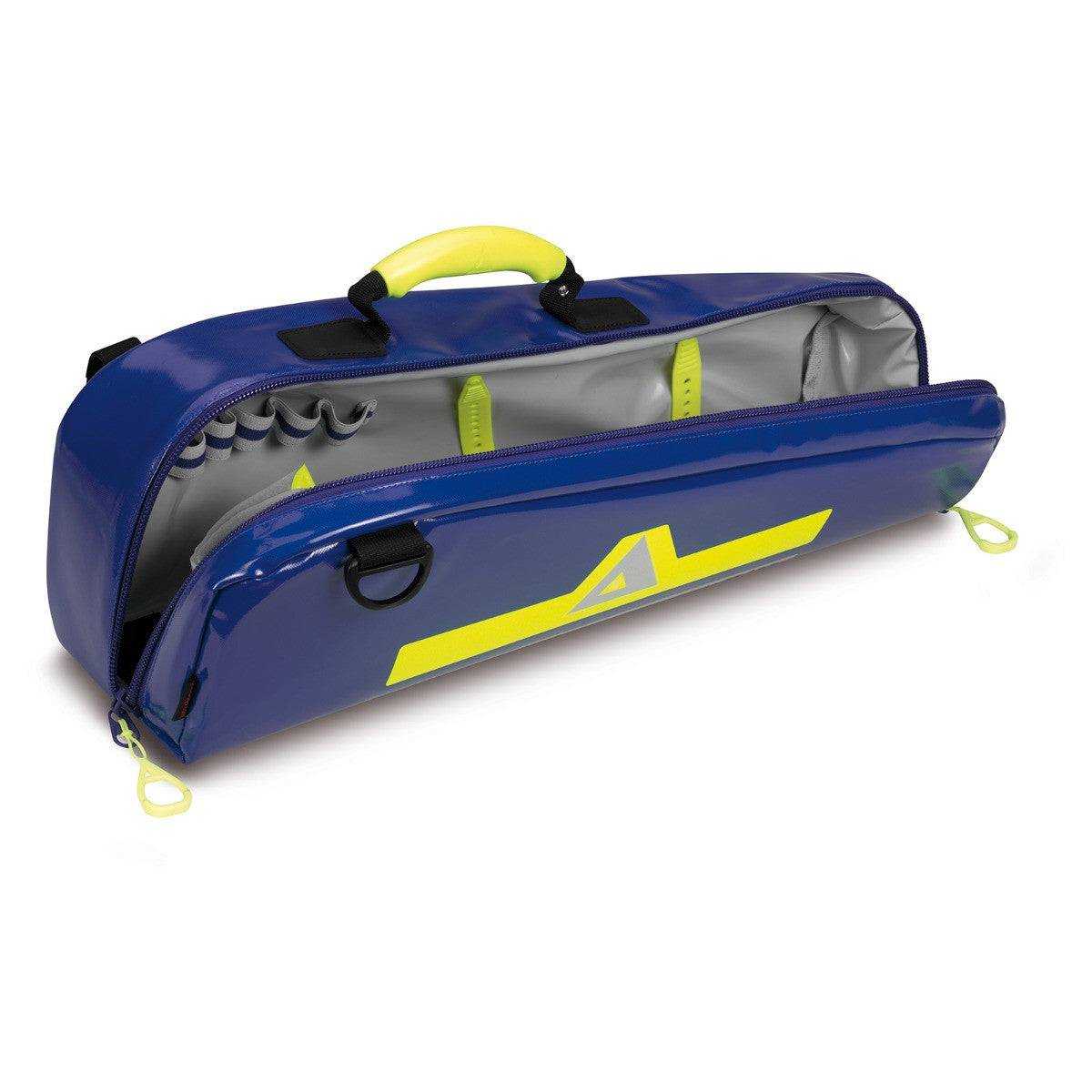 Geöffnete PAX Mini Oxy Compact L Sauerstofftasche mit Innenfächern für Zubehör – robustes Design für Flaschen bis 3 Liter bei Medasi.shop.