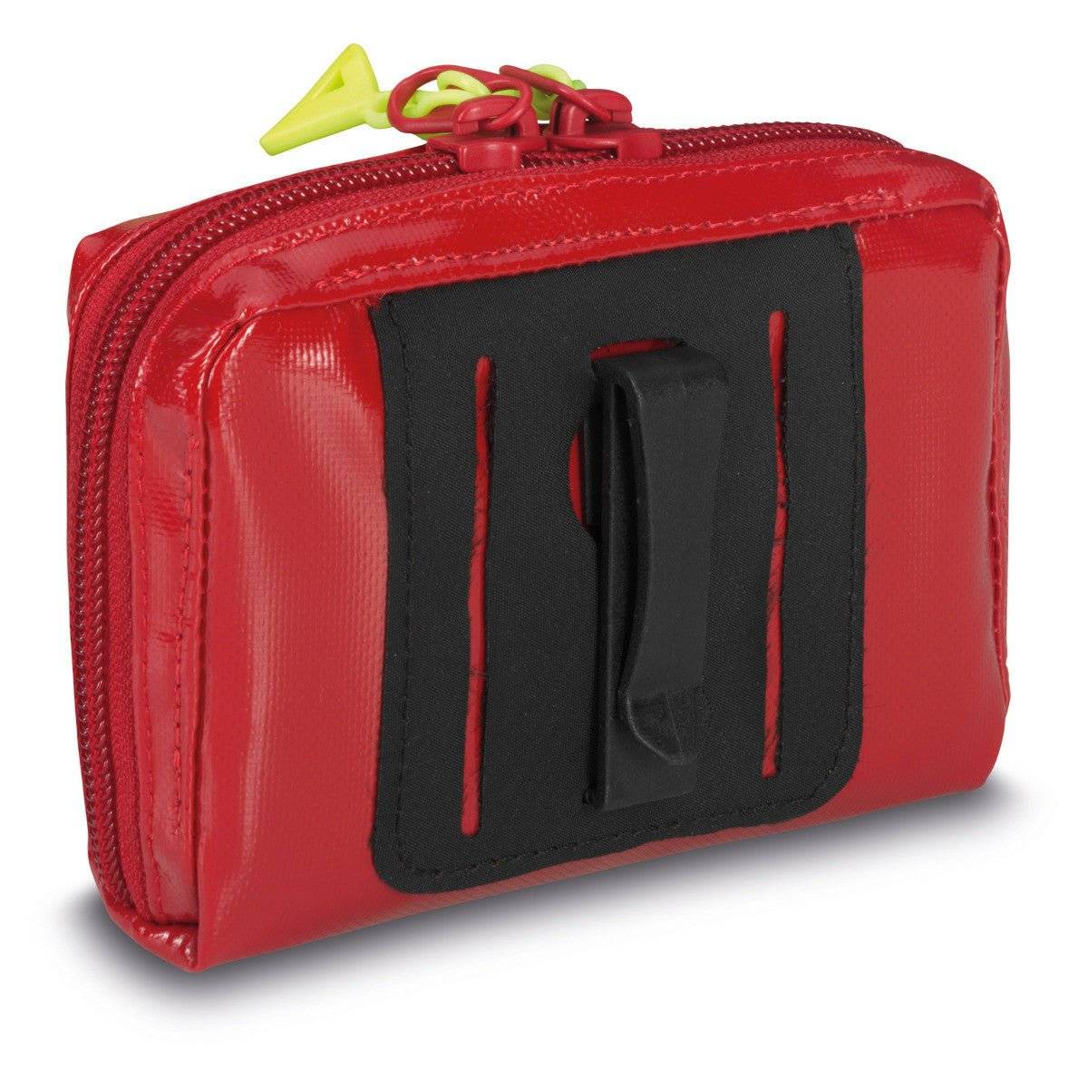 Rückseite des roten Pro Series-Ampullarium BTM 5 PAX mit Gürtelclip und PAX-Lock System für flexible Befestigungsmöglichkeiten.