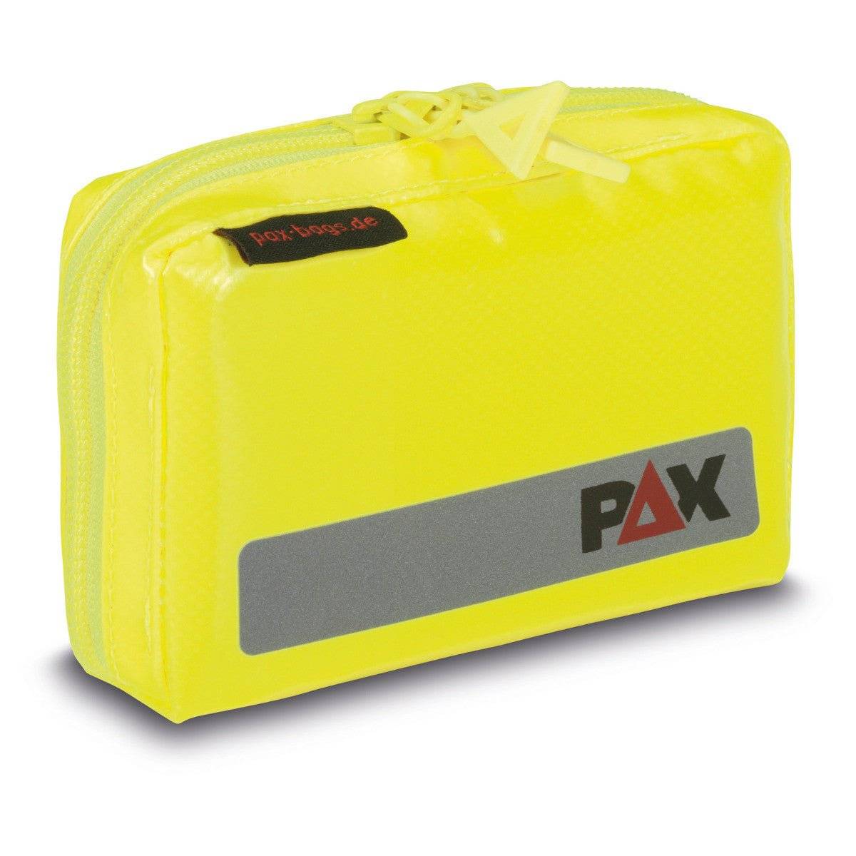 Gelbes Pro Series-Ampullarium BTM 5 PAX mit reflektierendem PAX-Logo, ideal für Notfallausrüstung im medizinischen Bereich.