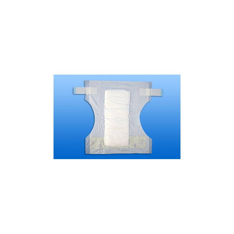 Offene Babywindel RIBOPAMP® mit Klettverschlüssen. Die saugstarke und hautfreundliche Einwegwindel sorgt für optimalen Schutz und Komfort.