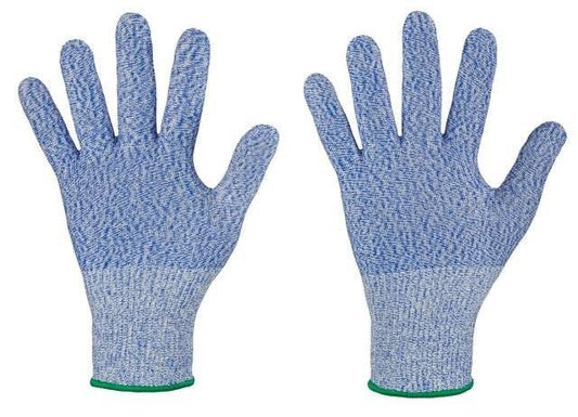 DEERING Schnittschutzhandschuhe blau mit EN 388 Zertifizierung, ideal für Arbeiten mit Schnitt- und Hitzeschutz Level C/1.