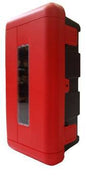 Schutzbox für bis zu 6 kg/Liter Feuerlöscher SPEED BOX 6 in Rot mit Sichtfenster, ideal für den Einsatz im Innen- und Außenbereich.