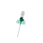 Vasofix Safety Braunüle in Grün mit integriertem Port und Sicherheitsclip. Für sichere und hygienische Injektionen im Klinikalltag.