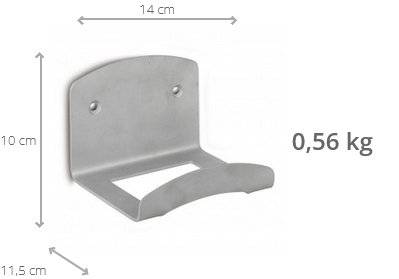 Wandhalterung Rucksack PAX aus Metall mit Maßen 14x10x11,5 cm und 0,56 kg Gewicht. Ideal zur platzsparenden Rucksack-Aufbewahrung im Rettungsdienst.